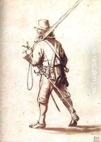 Walking Musketeer Seen from Behind - view 1