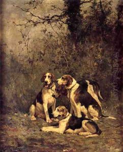 Hounds at Rest by Charles Olivier De Penne