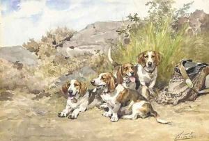 Hounds at Rest 2 by Charles Olivier De Penne