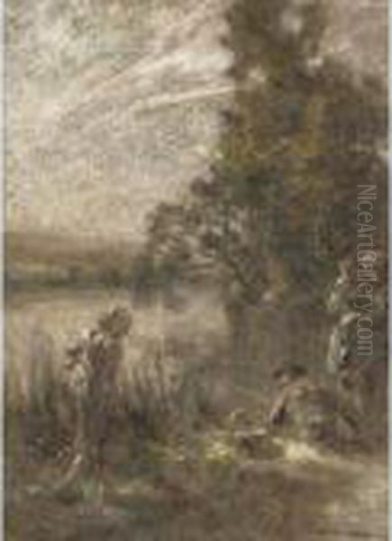 Peasant Family On A River Bank - view 1