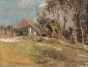 Chaumiere En Lisiere De Foret by Leon Augustin Lhermitte