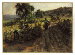 Les Vignes Au Soleil by Leon Augustin Lhermitte
