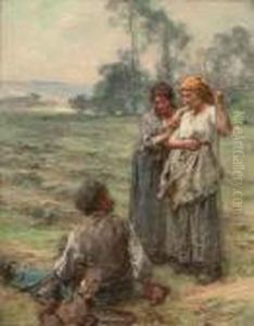 Dans Les Champs by Leon Augustin Lhermitte