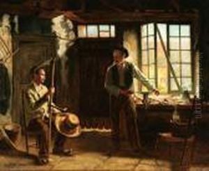 Conversation In The Work Shop by Leon Augustin Lhermitte