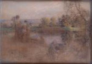 Scene Champetre by Leon Augustin Lhermitte
