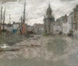 Un Quai A La Rochelle by Leon Augustin Lhermitte