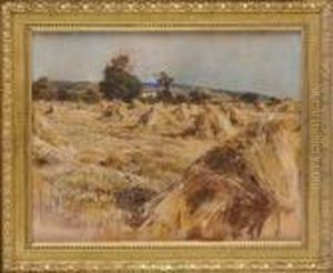 Gerbes En Tas, Plaine De Mezy by Leon Augustin Lhermitte