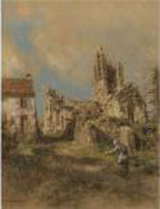 The Church In Sunlight by Leon Augustin Lhermitte