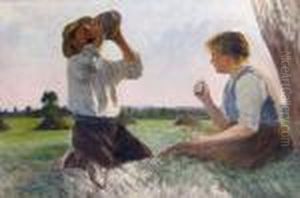 La Halte Des Moissonneurs by Leon Augustin Lhermitte