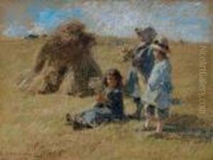 Children In A Field by Leon Augustin Lhermitte
