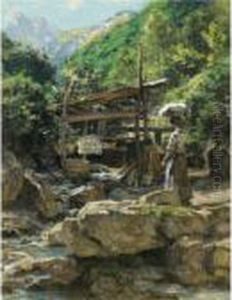Washerwomen On The Gave (eaux Bonnes) Washerwomen On The Gave (eaux Bonnes)