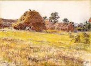 Les Meules, Circa 1900 by Leon Augustin Lhermitte