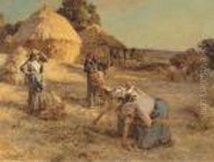 Glaneuses Pres Des Meules by Leon Augustin Lhermitte