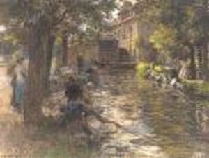 Washerwomen On The Banks Of A River Washerwomen On The Banks Of A River