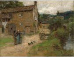 The Farmyard by Leon Augustin Lhermitte