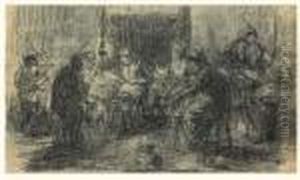 Etude Pour La Veillee, 1873 (exposee Au Salon De 1873)