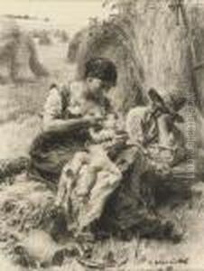Feeding The Baby by Leon Augustin Lhermitte