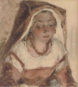 A young Italian peasant girl by John Phillip