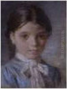 Portrait Of A Young Girl by Leon Augustin Lhermitte