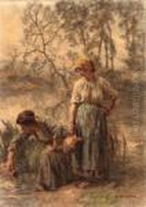 Puiseuses D'eau by Leon Augustin Lhermitte