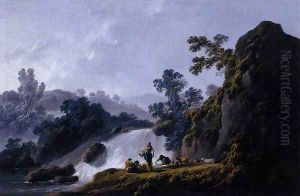 Landscape with Washerwomen 1792 by Jean-Baptiste Pillement