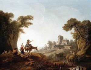 River Landscape by Jean-Baptiste Pillement