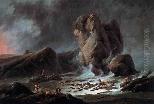 Shipwrecked Sailors Coming Ashore - view 1