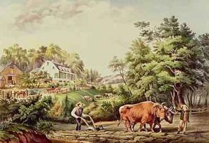 American Farm Scenes, engraved by Nathaniel Currier 1813-98 pub. by Currier and Ives, New York by Frances Flora Bond (Fanny) Palmer