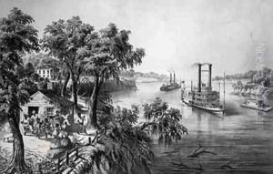 Low Water in the Mississippi, pub. by Currier and Ives, 1867 by Frances Flora Bond (Fanny) Palmer