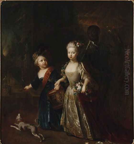 Crown Prince Frederick II with his sister Wilhelmine, 1714 - view 1
