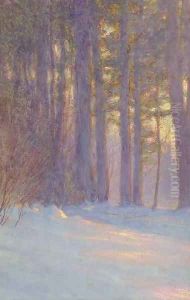 Woods in Snow at Dusk by Walter Launt Palmer
