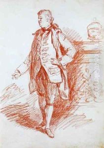 Portrait of a Man, called Edward Gibbon 1737-94 from Sketchbook of Portrait Studies, 1760s by Thomas Patch