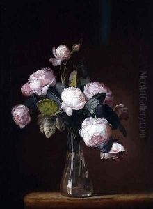 Roses on a Stone Ledge by Jean-Louis Prevost