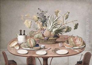 Still Life of a Table with Flowers and Fruit, c.1810 by Jean-Louis Prevost