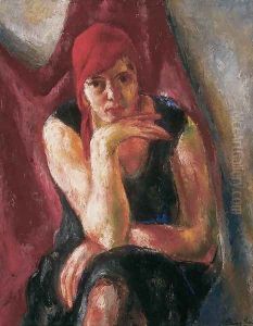 Woman in Blue Robe c. 1927 by Jeno Paizs Goebel