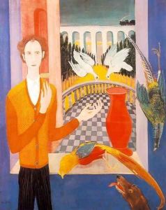 The Golden Age- Self-portrait with Pigeons 1931 by Jeno Paizs Goebel