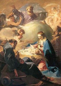 The Nativity with God the Father and the Holy Ghost 1740 by Giovanni Battista Pittoni the younger