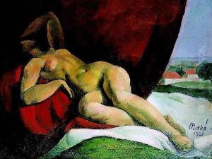 Reclining Nude Study for the Siesta 1921 by Karoly Patko
