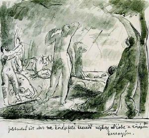 Niobe Sketch 1923 by Karoly Patko