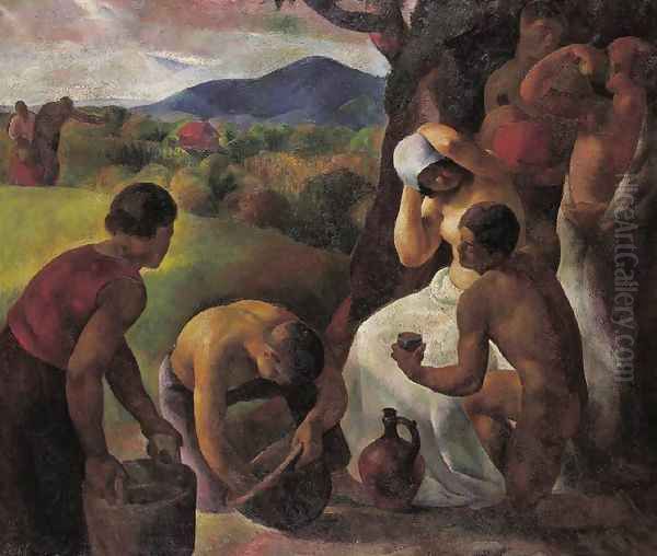 Rest in Harvesting Harvesters Rest Harvest Idyll 1925 by Karoly Patko