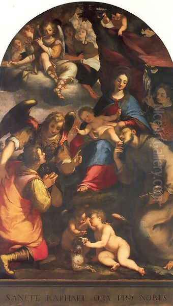 Madonna and Child with Saints and the Archangel Raphael by Giovanni Battista Paggi