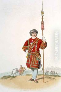 Yeoman of the Kings Guard, from Costume of Great Britain, published by William Miller, 1805 by William Henry Pyne