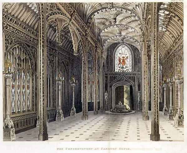 The Gothic Conservatory, Carlton House, from Pynes Royal Residences, published 1818 - view 1