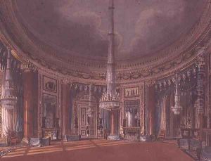 Carlton House, the Circular Room, from Pynes Royal Residences, published 1818 by William Henry Pyne