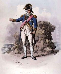 Admiral in full uniform, wearing the Order of Bath from Costumes of Great Britain by William Henry Pyne