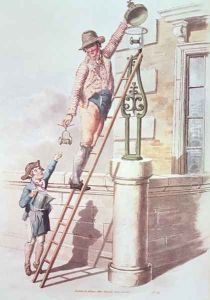 The Lamplighter from Costume of Great Britain, 1805 by William Henry Pyne
