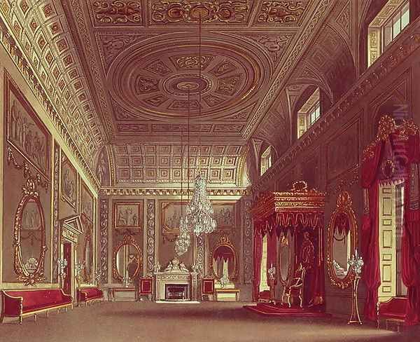 The Saloon, Buckingham Palace from Pynes Royal Residences, 1818 - view 1