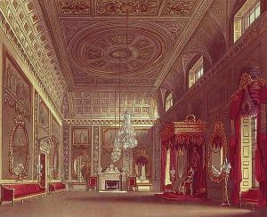 The Saloon, Buckingham Palace from Pynes Royal Residences, 1818 by William Henry Pyne