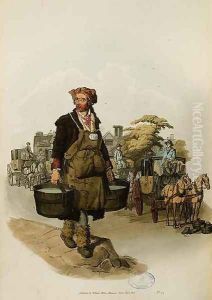 Waterman at a Coach Stand from Costume of Great Britain by William Henry Pyne