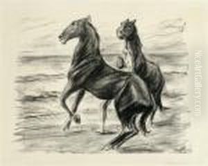 Steigende Pferde by Max Liebermann